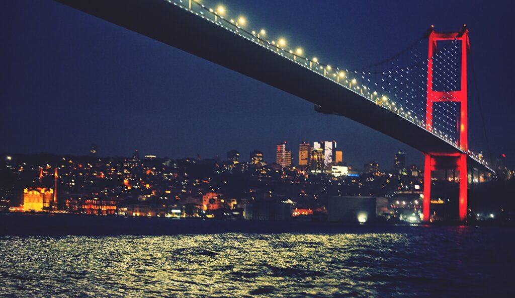 A bridge connecting Europe and Asia in Istanbul